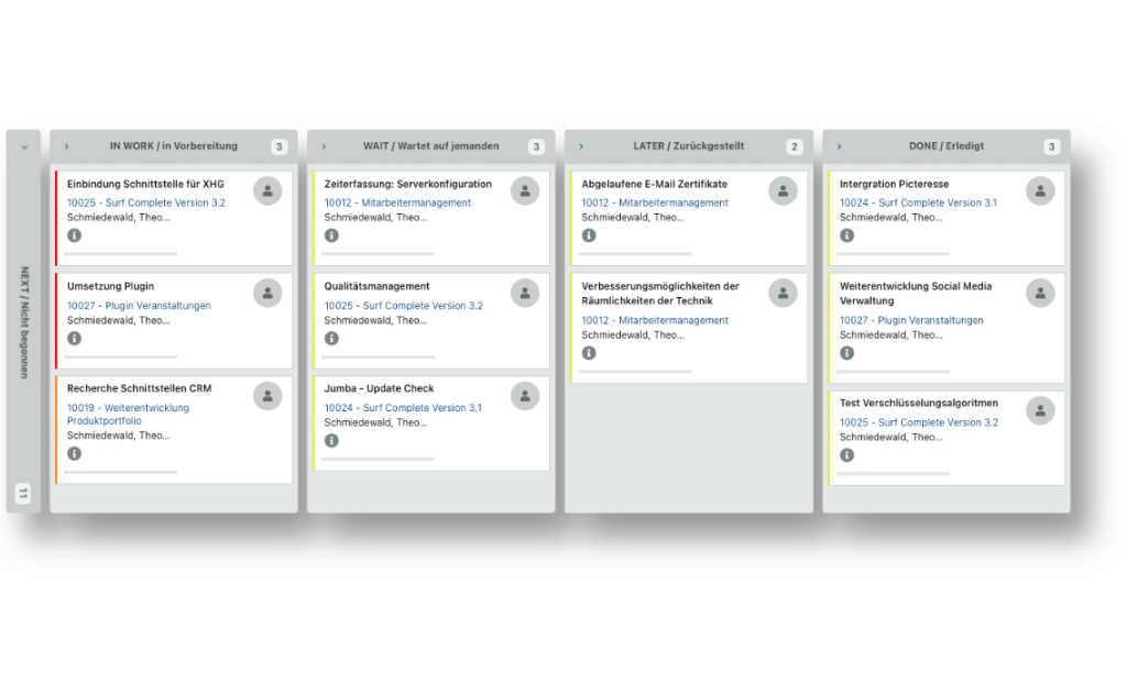 Arbeiten mit Boardansichten wie Kanban